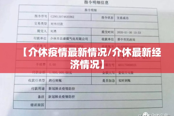 【介休疫情最新情况/介休最新经济情况】