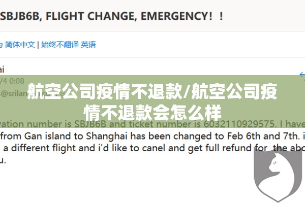 航空公司疫情不退款/航空公司疫情不退款会怎么样 航空公司疫情不退款/航空公司疫情不退款会怎么样
