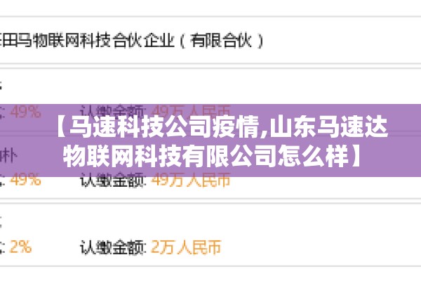 【马速科技公司疫情,山东马速达物联网科技有限公司怎么样】 【马速科技公司疫情,山东马速达物联网科技有限公司怎么样】