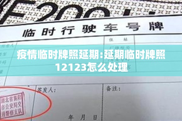 疫情临时牌照延期:延期临时牌照12123怎么处理
