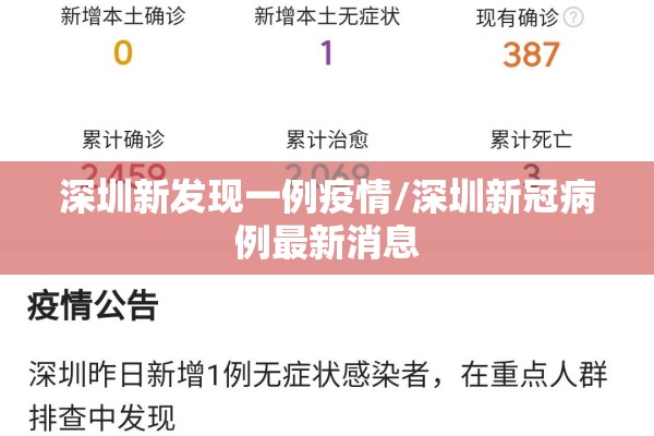 深圳新发现一例疫情/深圳新冠病例最新消息 深圳新发现一例疫情/深圳新冠病例最新消息