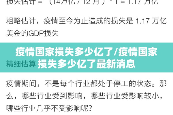 疫情国家损失多少亿了/疫情国家损失多少亿了最新消息