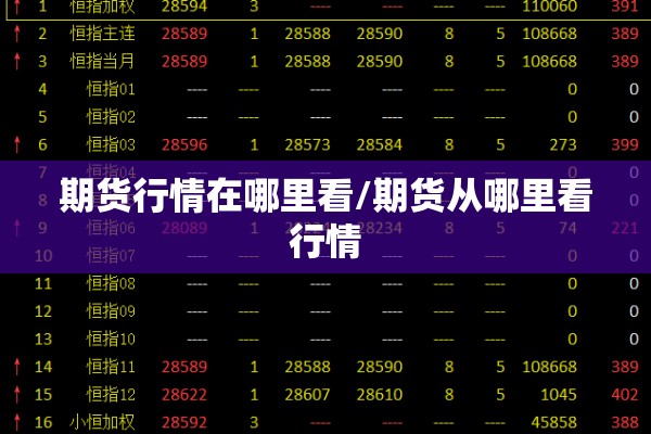 期货行情在哪里看/期货从哪里看行情