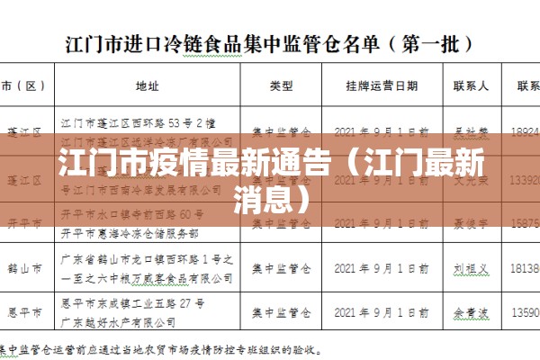 江门市疫情最新通告（江门最新消息）