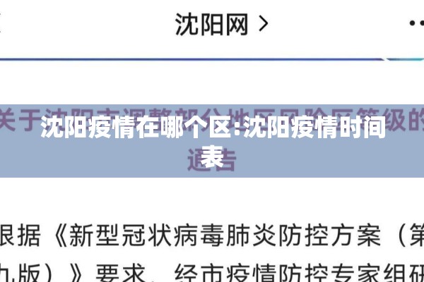 沈阳疫情在哪个区:沈阳疫情时间表 沈阳疫情在哪个区:沈阳疫情时间表