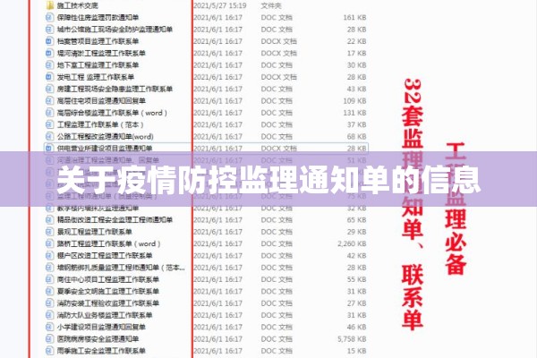 关于疫情防控监理通知单的信息