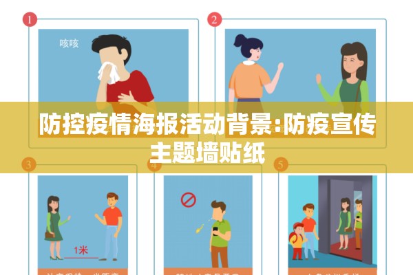 防控疫情海报活动背景:防疫宣传主题墙贴纸 防控疫情海报活动背景:防疫宣传主题墙贴纸