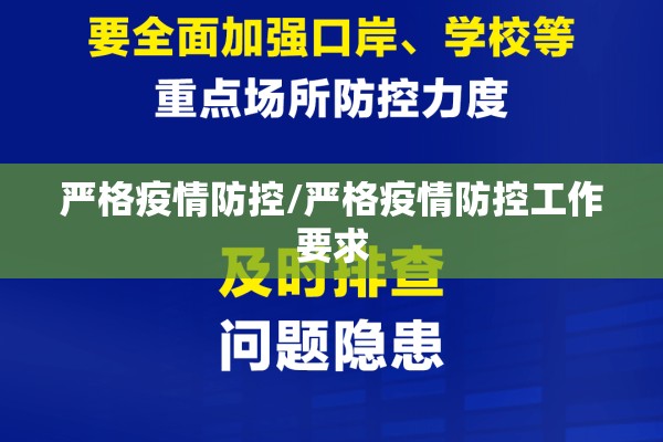 严格疫情防控/严格疫情防控工作要求