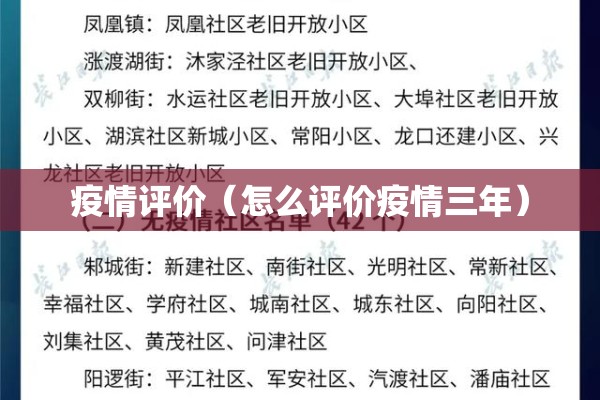 疫情评价(怎么评价疫情三年) 疫情评价(怎么评价疫情三年)
