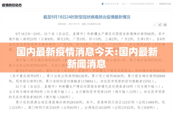 国内最新疫情消息今天:国内最新新闻消息