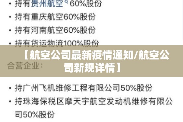【航空公司最新疫情通知/航空公司新规详情】 【航空公司最新疫情通知/航空公司新规详情】