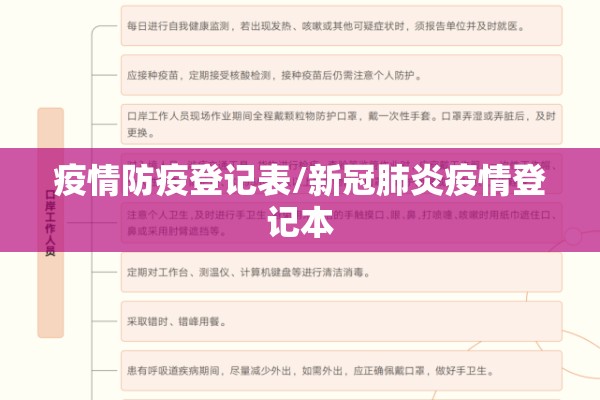 疫情防疫登记表/新冠肺炎疫情登记本