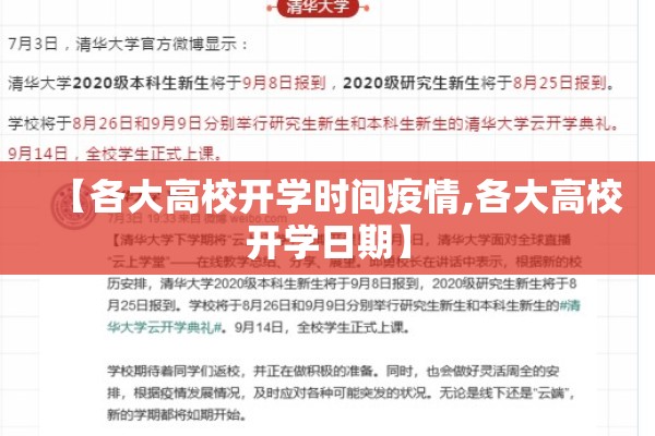 【各大高校开学时间疫情,各大高校开学日期】 【各大高校开学时间疫情,各大高校开学日期】