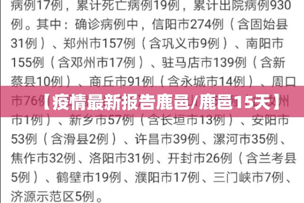 【疫情最新报告鹿邑/鹿邑15天】
