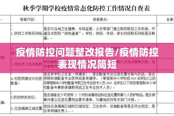 疫情防控问题整改报告/疫情防控表现情况简短 疫情防控问题整改报告/疫情防控表现情况简短