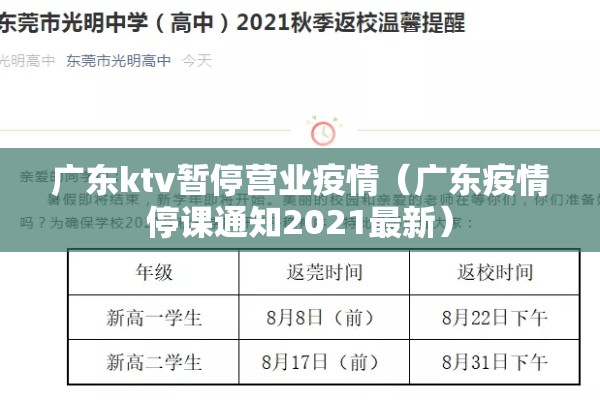 广东ktv暂停营业疫情(广东疫情停课通知2021最新) 广东ktv暂停营业疫情(广东疫情停课通知2021最新)