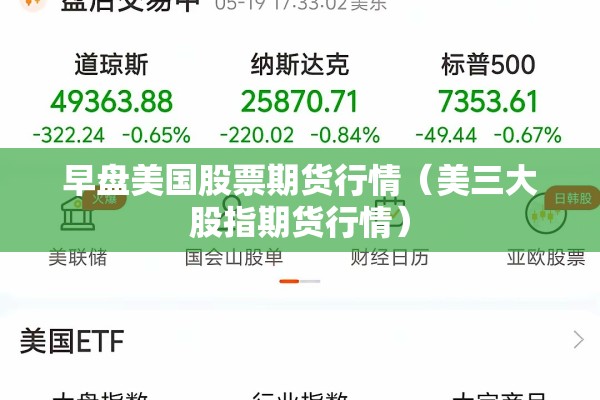 早盘美国股票期货行情（美三大股指期货行情）