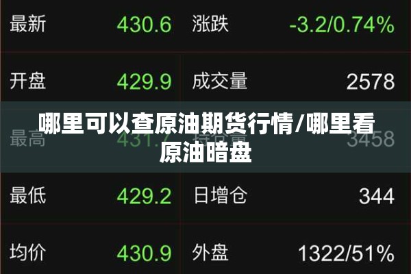 哪里可以查原油期货行情/哪里看原油暗盘 哪里可以查原油期货行情/哪里看原油暗盘