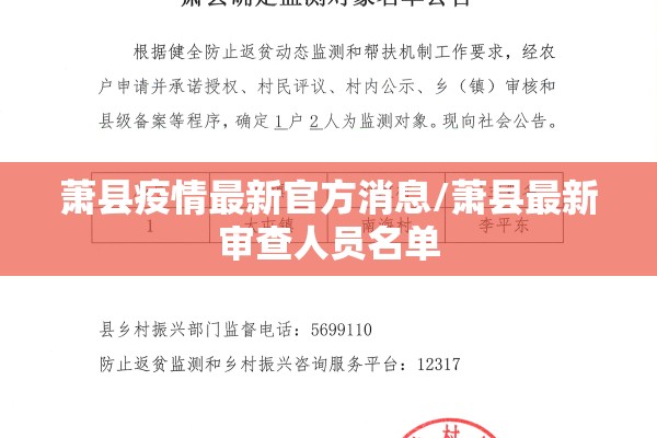 萧县疫情最新官方消息/萧县最新审查人员名单