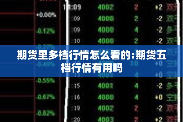 期货里多档行情怎么看的:期货五档行情有用吗 期货里多档行情怎么看的:期货五档行情有用吗