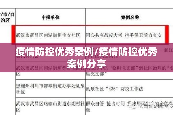 疫情防控优秀案例/疫情防控优秀案例分享