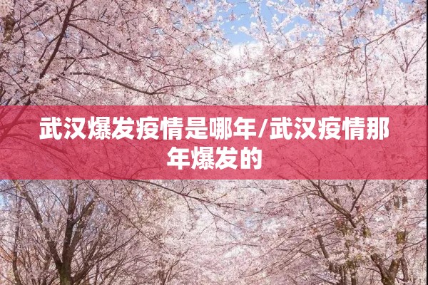 武汉爆发疫情是哪年/武汉疫情那年爆发的 武汉爆发疫情是哪年/武汉疫情那年爆发的