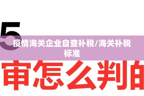 疫情海关企业自查补税/海关补税标准 疫情海关企业自查补税/海关补税标准