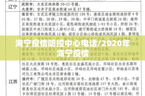 海宁疫情防控中心电话/2020年海宁疫情