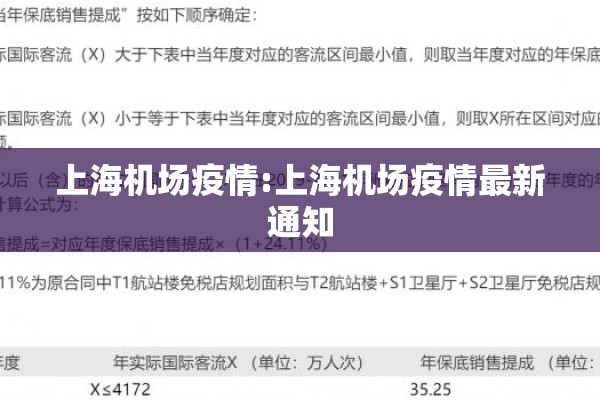 上海机场疫情:上海机场疫情最新通知
