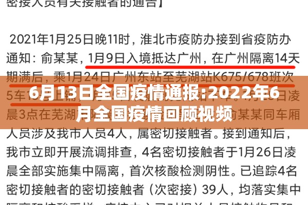 6月13日全国疫情通报:2022年6月全国疫情回顾视频